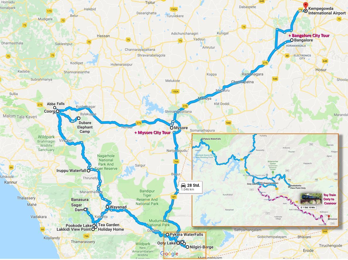 Streckenansicht Wayanad